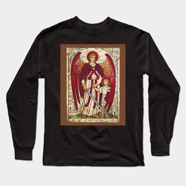 St Raphael Rafael Angel Catholic Saint Archangel Long Sleeve T-Shirt by hispanicworld